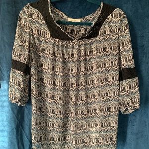 Quarter length sheer blouse